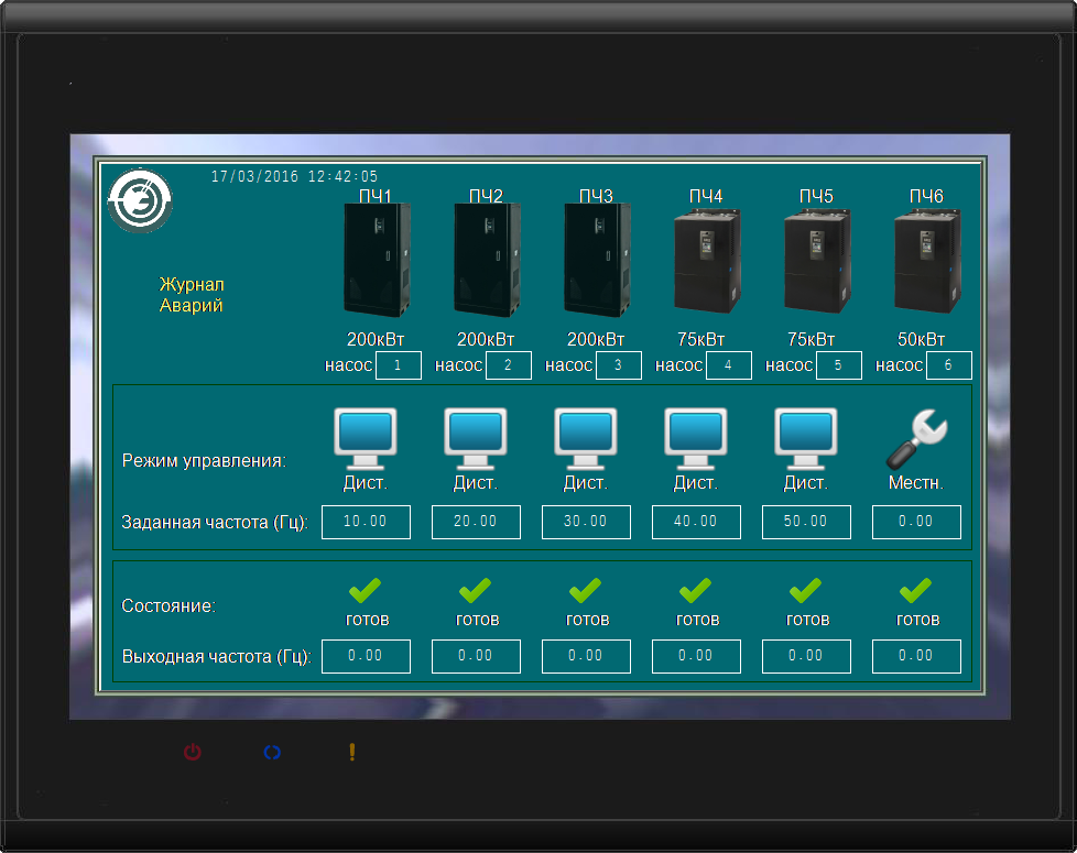 Система управления 8-ю частотными приводами для ОАО «Бурея-Кран»